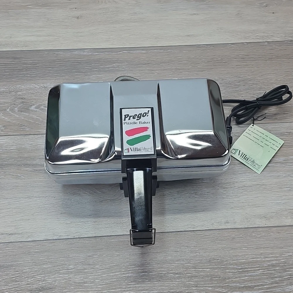 NWT Vintage VillaWare Prego Pizzelle Baker Belgian Waffle Maker Series II 3600
